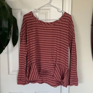 comfy pink and striped free people shirt